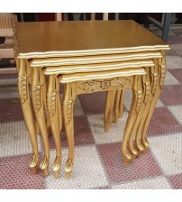 Masifart Plum Lükens Oymalı Zigon Sehpa Gold